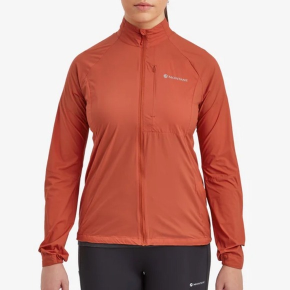 Montane Jackets & Blazers - Montane Featherlite Windproof Jacket Women L Red Nylon Running Saffron Red